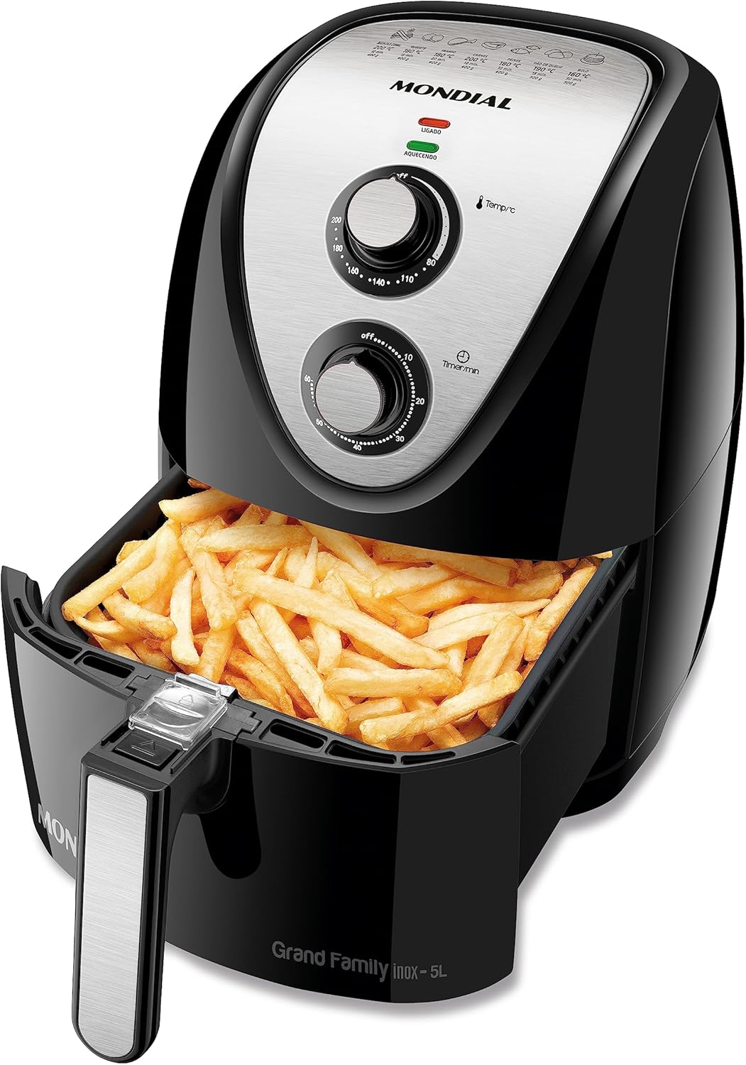 Air Fryer Mondial 6L Sem Óleo 1900W Preto/Inox AFN-60-BI